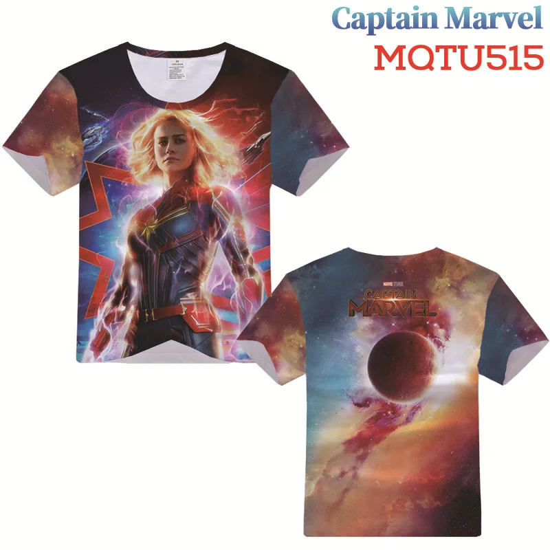 Новые мстители капитан Марвел Косплей Костюм Carol Danvers Мужская и женская футболка