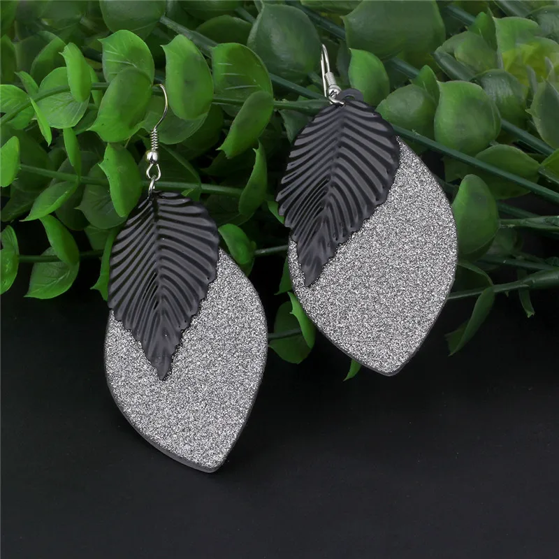 Orecchini Special Offer Sale Oorbellen 2017 Fashion Dangle Earrings Black gold silver Metal Alloy The Leaves For Women | Украшения и