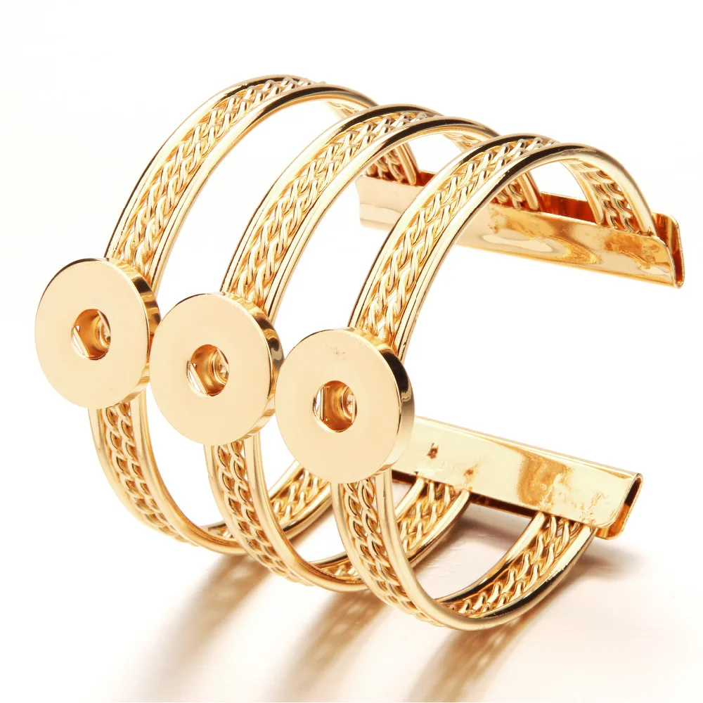 Кнопки Золотые украшения цинковый сплав Браслет манжета 3 Пуговицы оснастки