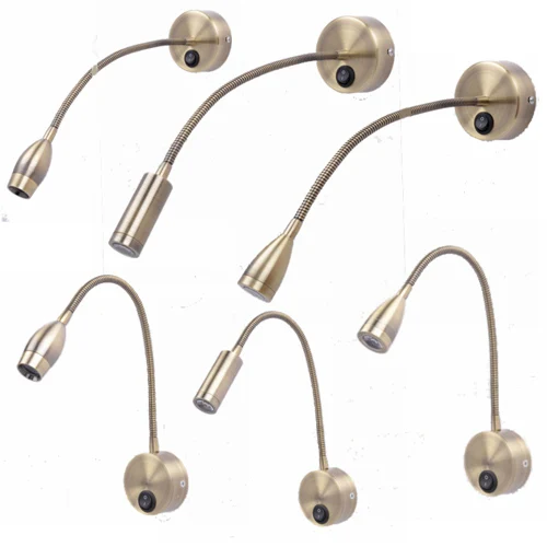Бронзовый 2W LED 24V 12V лампа для чтения с гибкой рукояткой|12v reading light|12v flexible light12v led light