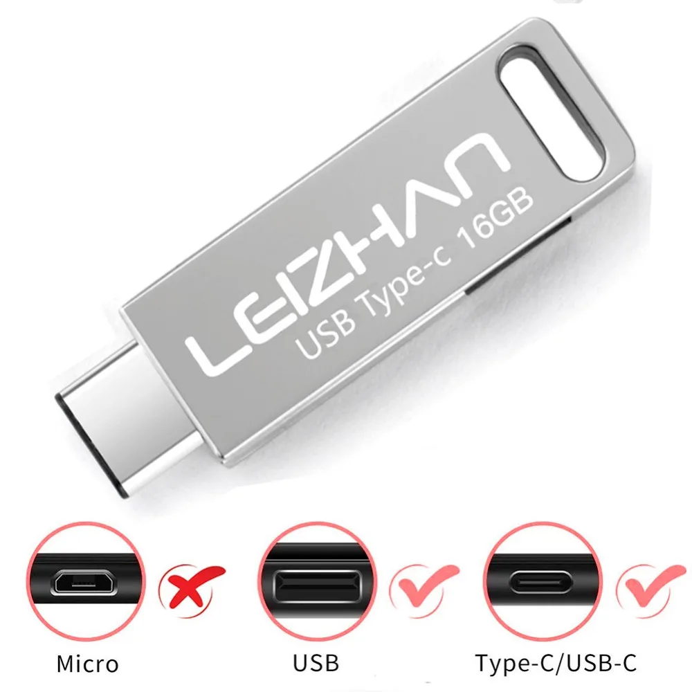 LEIZHAN USB C фото Stick Type флэш накопитель 3 0 64 ГБ 32 оперативной памяти 16 Гб встроенной