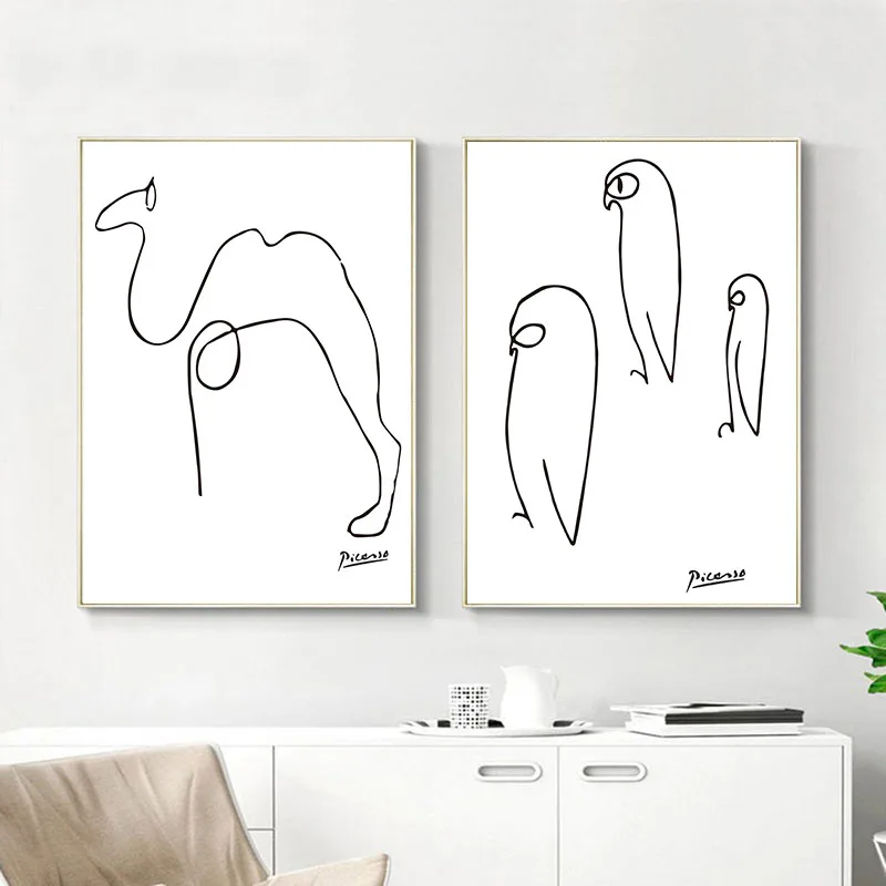 Черный белый абстрактный холст Постер настенная живопись минималистичный принт