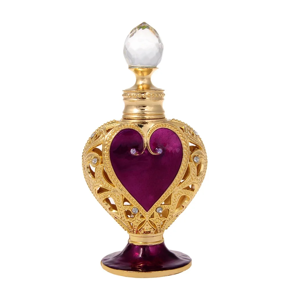 H&ampD 8ml Loving Heart Retro Metal Glass Perfume Bottles Empty Refillable Bottle (purplish red) Lady's Gifts | Красота и