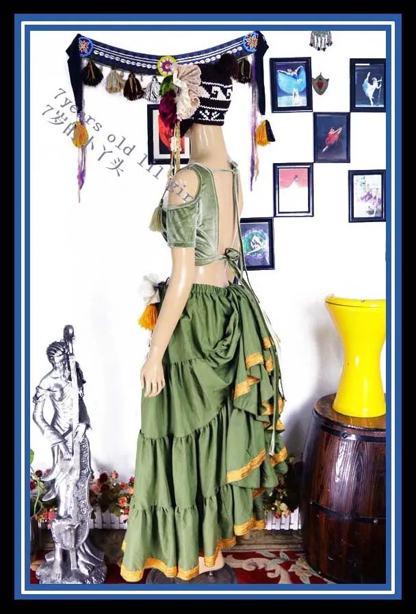 Вельветовый костюм для танца живота Fat Chance топ с коротким рукавом без FB66 |