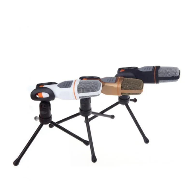 Золото конденсер микрофон профессиональный для компьютера Портативный