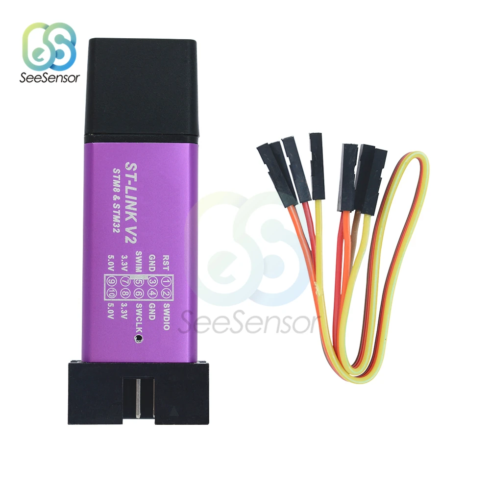 Программатор ST LINK Stlink Link V2 Mini STM8 STM32 для загрузки с чехлом кабель DuPont 1 шт.|Детали и