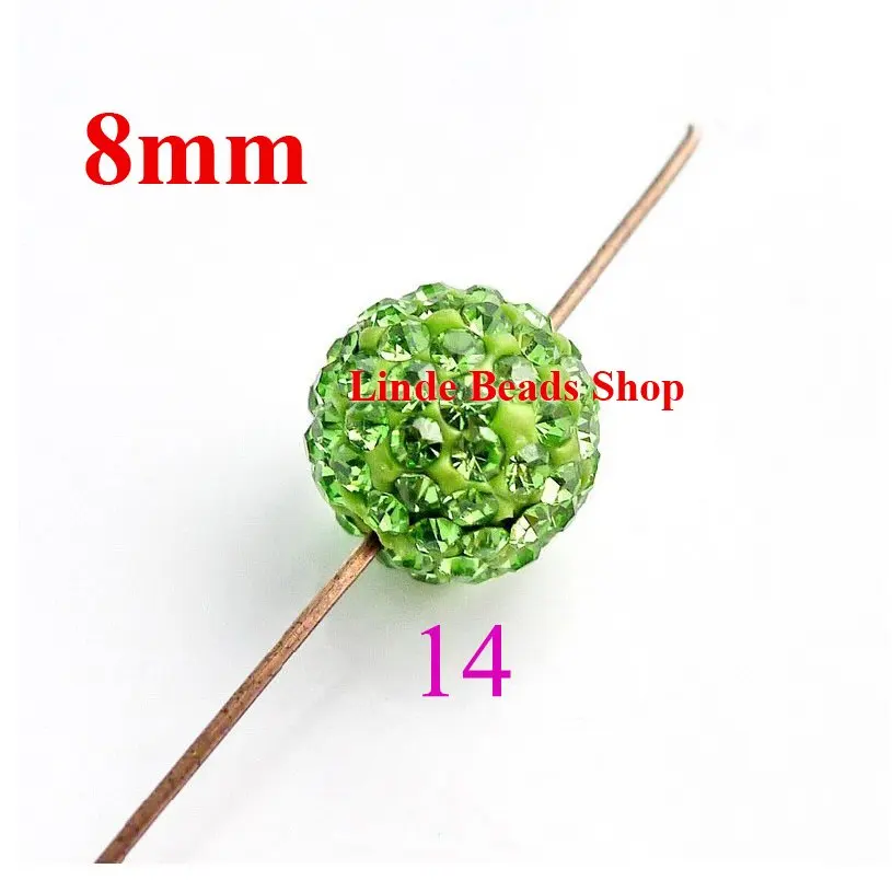 Бусины 8 мм рождественские украшения глиняные Хрустальные шарики бусины зеленая