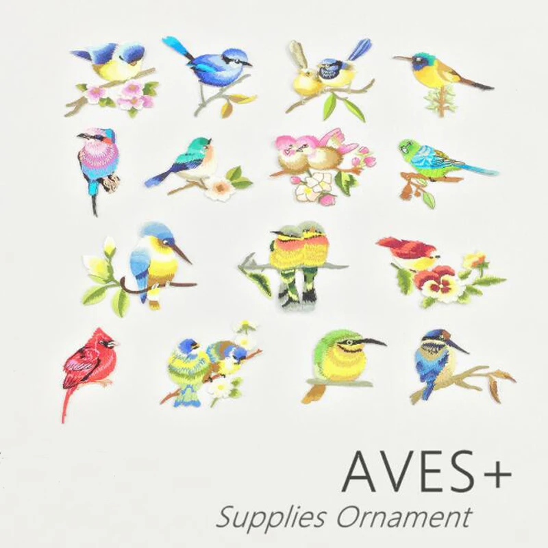 Mixed Bird Patches DIY Clothing Iron On Applique Embroidered For Jeans T-Shirt Bags Fabric Sewing Accessories Scrapbooking ZC57 | Дом и сад