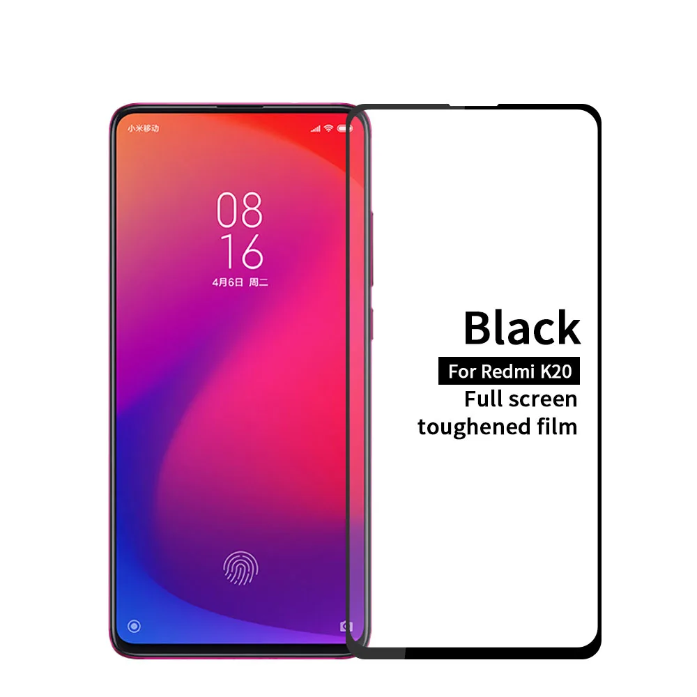 Черный Для Xiaomi Redmi K20 Стекло закаленное MOFI для Xiaomi Redmi K20 Экран Защитная пленка для полного покрытия закаленное Стекло - Цвет: Черный