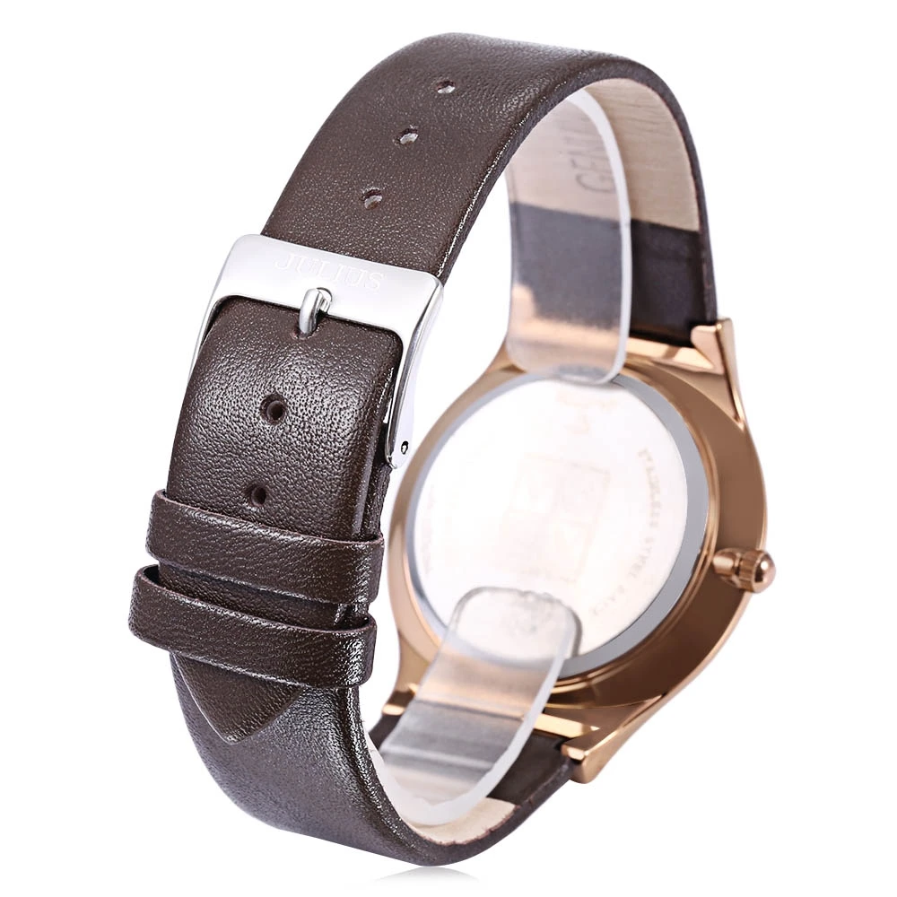 Топ Элитный Бренд JULIUS Для мужчин Часы ультра тонкий полный Пояса из натуральной