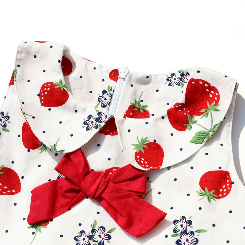 Хлопковый костюм для новорожденных рубашка с клубничным рисунком + красные шорты