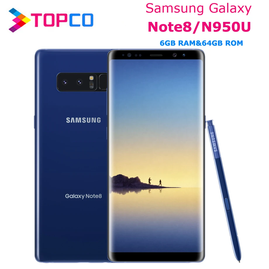 Samsung Galaxy Note8 Note 8 N950U разблокированный 4G LTE Android телефон Восьмиядерный 6," Двойная 12 Мп задняя камера ОЗУ 6 Гб ПЗУ 64 Гб 3300 мАч