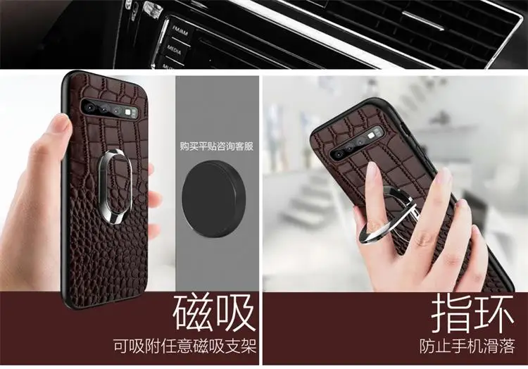 Телефонные чехлы для samsung Galaxy S10+ чехол из натуральной кожи жесткий чехол для Galaxy S10e s10 плюс