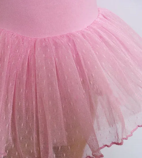 Детская балетная юбка розового и белого цвета с короткими рукавами детское