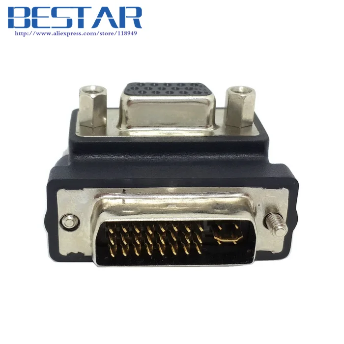 Адаптер с прямым углом вниз 90 градусов VGA SVGA гнездо к DVI 24 + 5 папа RGB адаптер vga dvi