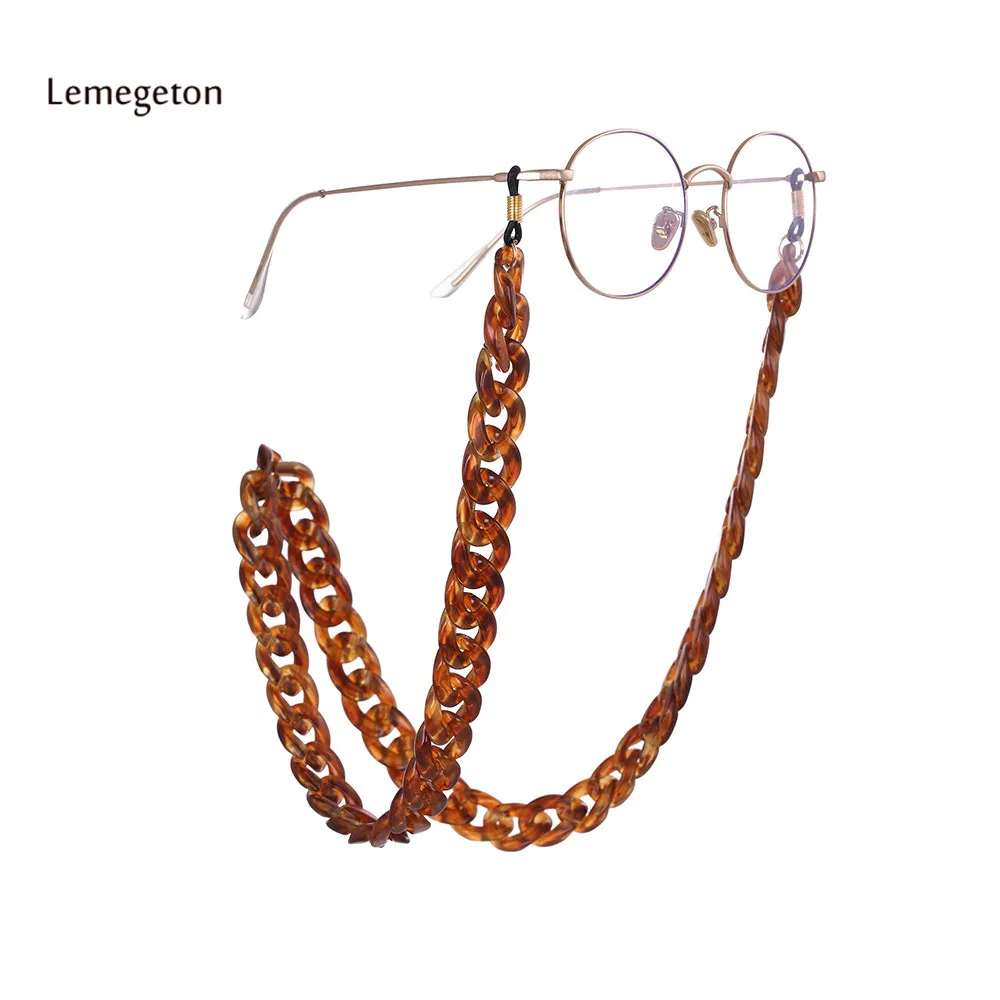 Lemegeton Модные женские цепочки для очков акриловые солнечные очки с цепочкой и большими очками для чтения подвесной ремешок на шею