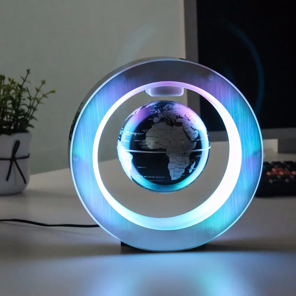Smernit Floating Magnetic Levitation Globe Round Shape Rotatable LED Map World Tellurion Office Decoration Crafts Ornament 12V | Лампы и