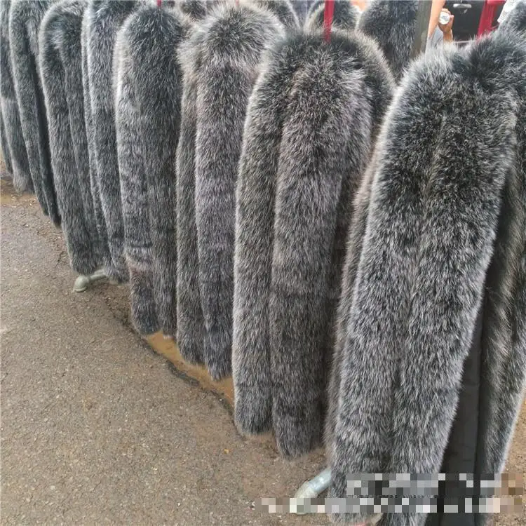 70 см воротник из черной морозной лисы лисьего меха полоска для пуха костюм шапка