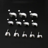 100pcs 4mm nail wire cable clips round u type white for telephonenetworkpcair conditioningvga cable