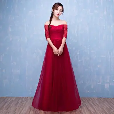 Новинка, женское элегантное свадебное платье подружки невесты, длинное, vestido de festa, сексуальное, Cheongsam, кружевное, цветочное, Qipao размера плюс 3XL - Цвет: Claret