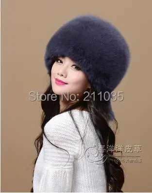 Women Winter Plus Size High Quality Thicken Fox Fur Skullies & Beanies Hats Man Oversized Protective Ear Warm Ink Fur Caps