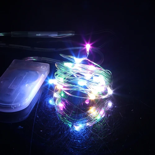 2 м 20LED медная серебряная проволока гирлянды водонепроницаемый праздничное освещение для сказочной рождественской елки Свадебная вечеринка украшения - Испускаемый цвет: Multicolor