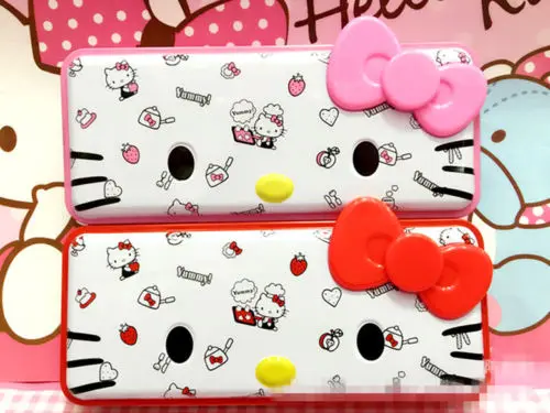 Новая Милая металлическая коробка для ручек и карандашей чехол Hello kitty
