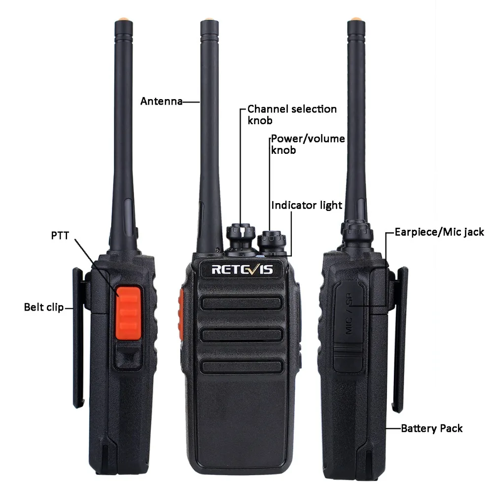 Радиоприемник Retevis RT24 PMR 2 шт. рация без прав 0 5 Вт PMR446 16 каналов|walkie talkie 0.5w|walkie