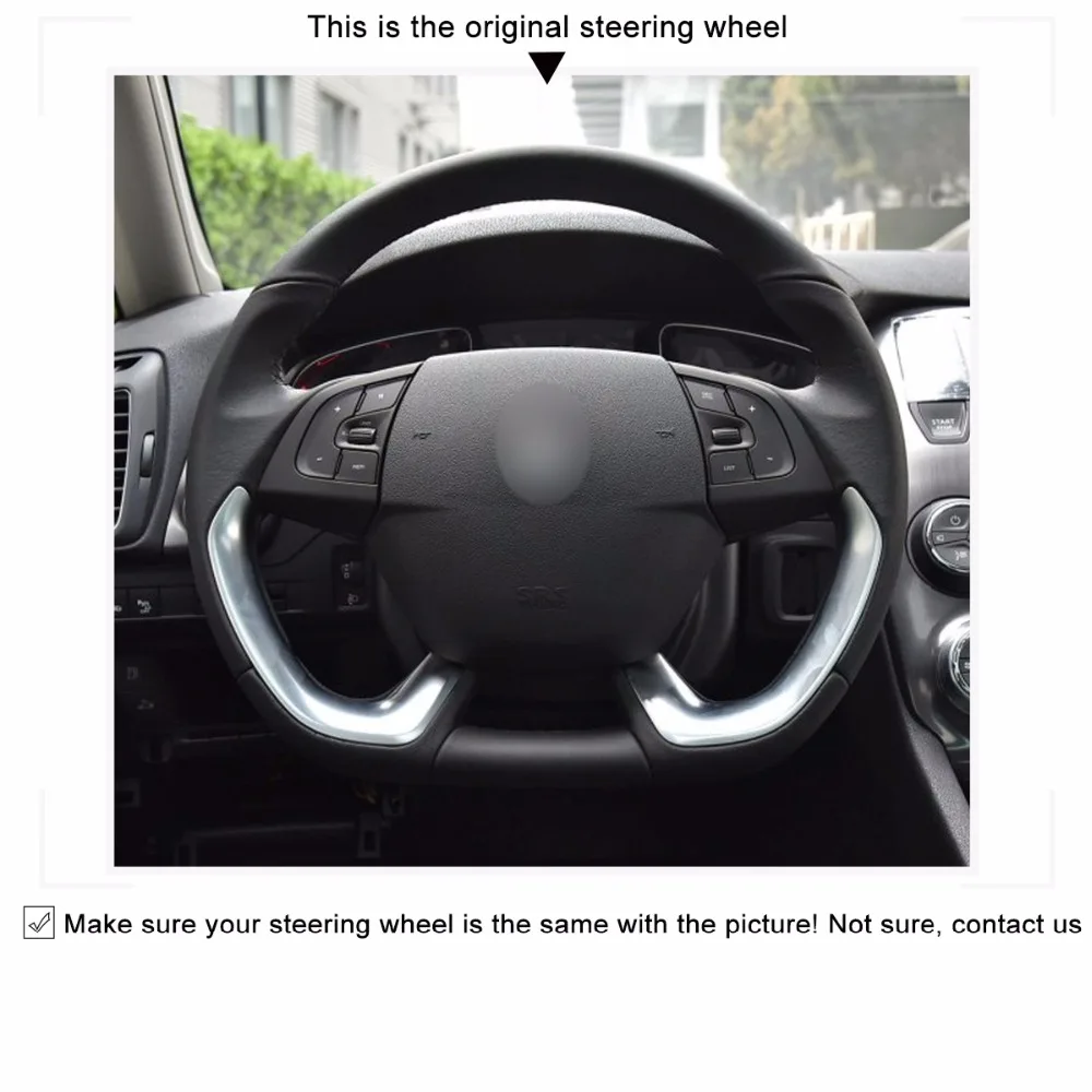

MEWANT Black Suede Wine Red Leather Hand Sew Wrap Fashion Style Car Steering Wheel Cover for Citroen DS5 DS 5 DS4S DS 4S