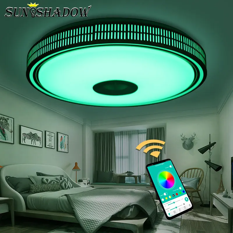 APP Bluetooth Control Ledd Ceiling Lights For Living room Bedroom Gold Body Multicolor Modern Lighting Chandelier Lamps | Лампы и