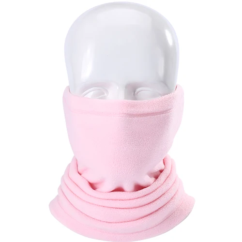 Light Pink Теплые флисовые шарфы для холодной погоды, бандана, повязка на шею, маска на половину лица, кольцо на шею, маска на голову, повязка на голову для мужчин и женщин - Цвет: Light Pink