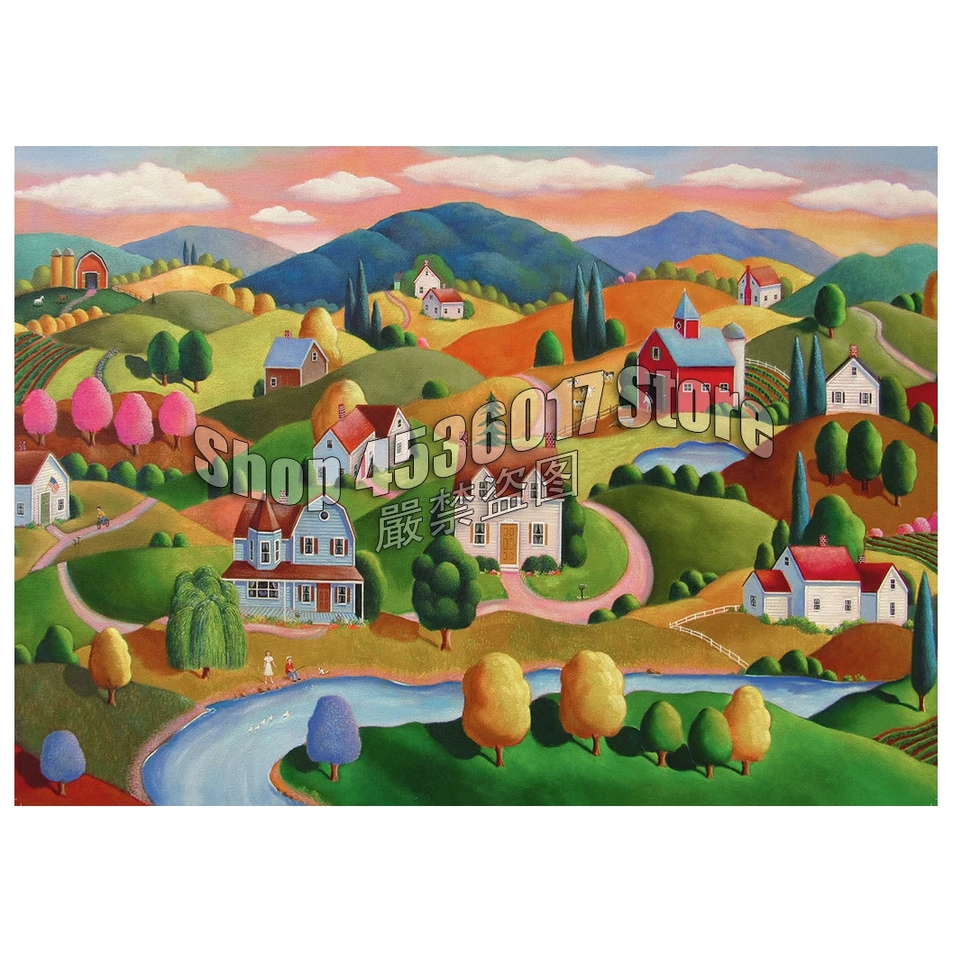 

DIY,Diamond Painting,Rolling Hills,Cabins,Houses,Full,Diamond Embroidery,Needlework,Rhinestones,Mosaic,Cross Stitch,Decoration