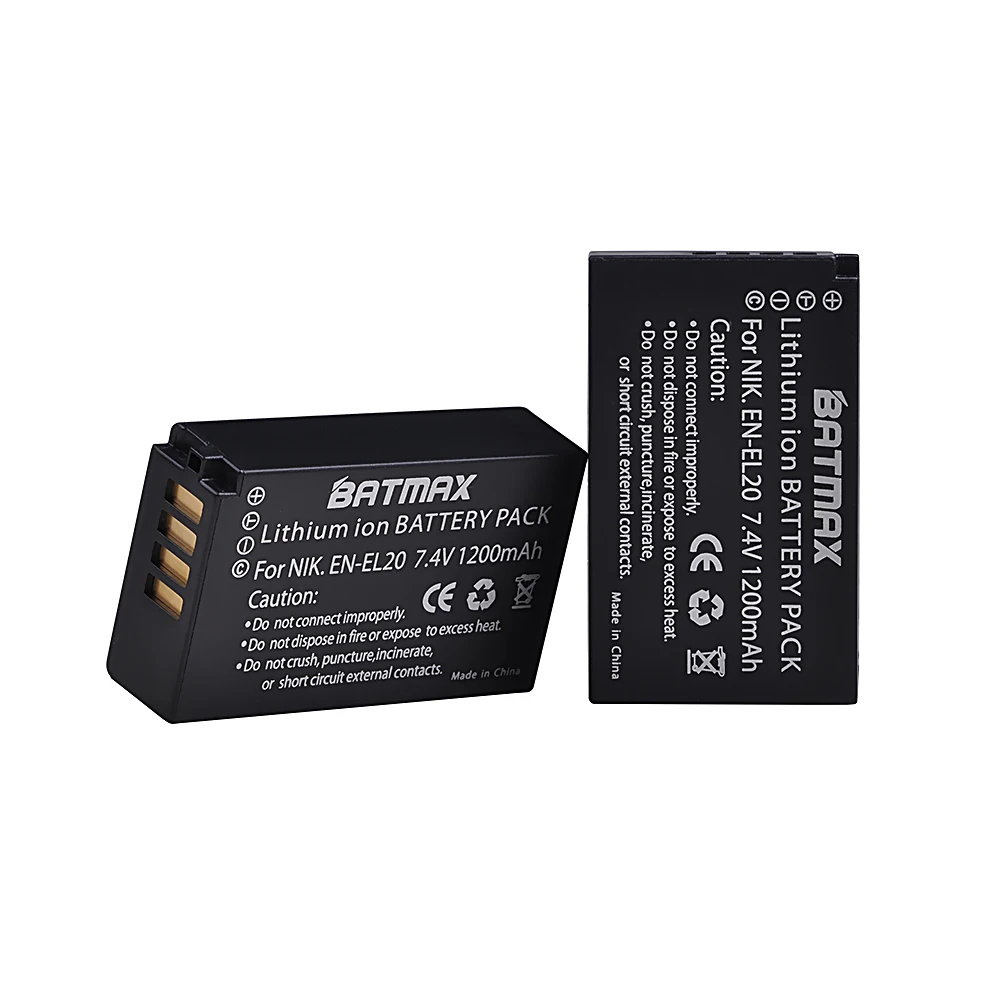 Аккумулятор для фотоаппарата Batmax 2Pcs EN-EL20 EN EL20 ENEL20 цифровой камеры Nikon EN-EL20a 1 J1 J2 J3 S1