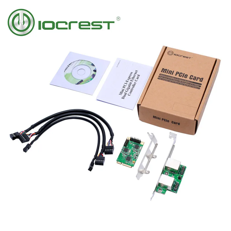 Двухгигабитная мини карта контроллера IOCREST PCI Express чипы RTL8111 2 порта сетевая rj45 Lan