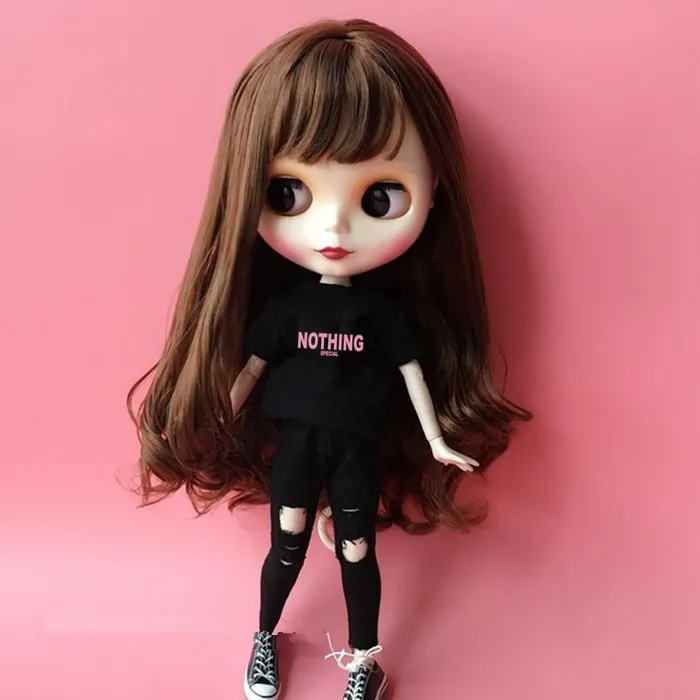 Комплект одежды из 2 предметов для куклы blyth 1/6 футболка+ штаны для куклы blyth jean, комплект одежды для куклы Барби, аксессуары для 1/6