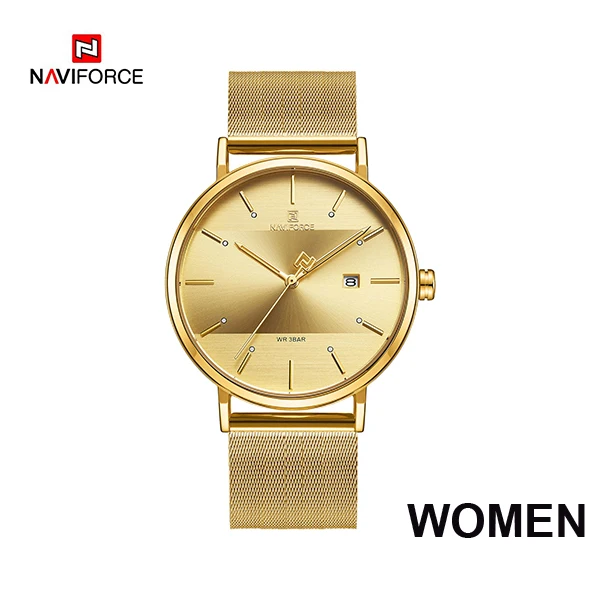 GG-WOMEN Couple watch NAVIFORCE Men Casual Dress Luxury Women Quartz Wristwatch Clock For Male Female waterproof Sport Lovers Watch - Цвет: GG-WOMEN
