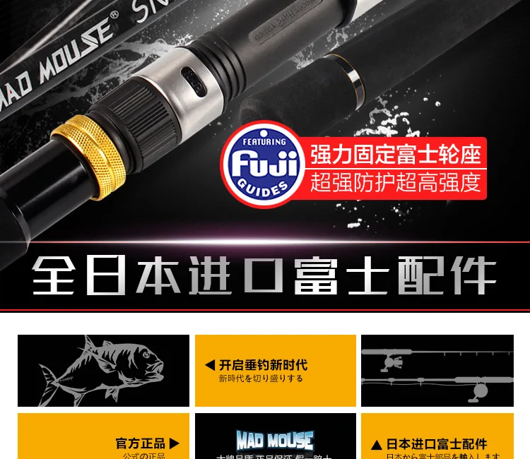 Япония Полный fuji cross carbon 2,88 М MH/H отжимная удочка для ловли мелкой рыбы Поппер Приманка Удочка Для Серфинга Литье удочка без колеса в комплекте
