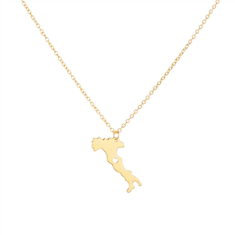 Ожерелье с кулоном в виде карты сердечком ожерелье из Италии ювелирные изделия