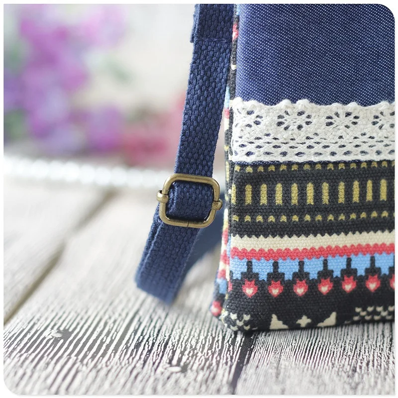 Джинсовые женские мини сумки Наплечные с цветочным рисунком в национальном