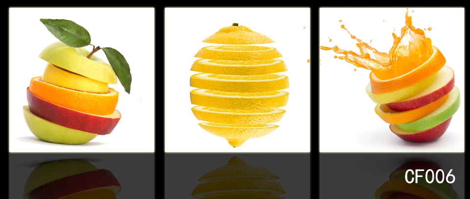 Настенные картины для кухни набор из 3 предметов рисунок на холсте с фруктами