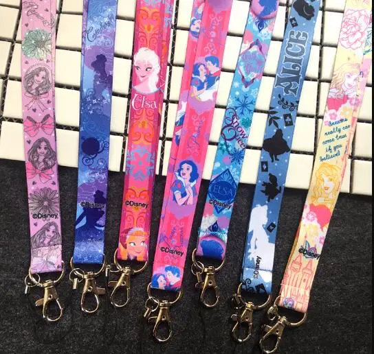 Free Shipping 1Pcs princess cartoon Lanyard ID Badge Holders Mobile Neck Keychains For Party Gifts QW-244 | Украшения и