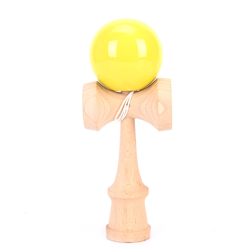 Цвет: желтый Новые 20 см деревянные игрушки мяч шар Kendama PU краски струны профессиональные игрушки для взрослых досуг спортивная игрушка для игр на открытом воздухе - Цвет: Цвет: желтый