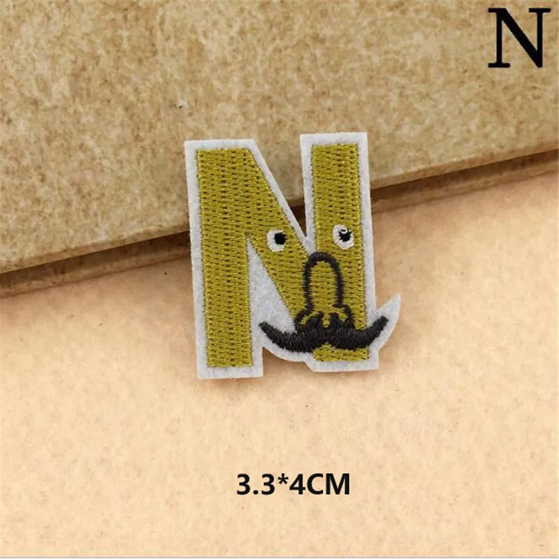 A-Z English letters patches Animal shape iron On Or Sew Fabric Sticker For Clothes Badge Embroidered Appliques DIY for kids | Дом и сад
