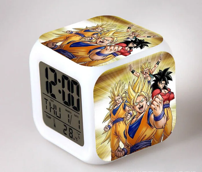 Аниме фигурки Dragon Ball z светодиодный цветной сенсорный светильник Супер Saiyan God супер Гоку Вегета будильник ПВХ Супер Figma детские игрушки