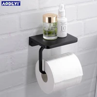 aodeyi brass toilet paper holder tissue hanger bathroom rolling paper holder phone shelf matte black chrome gold wall mount hold