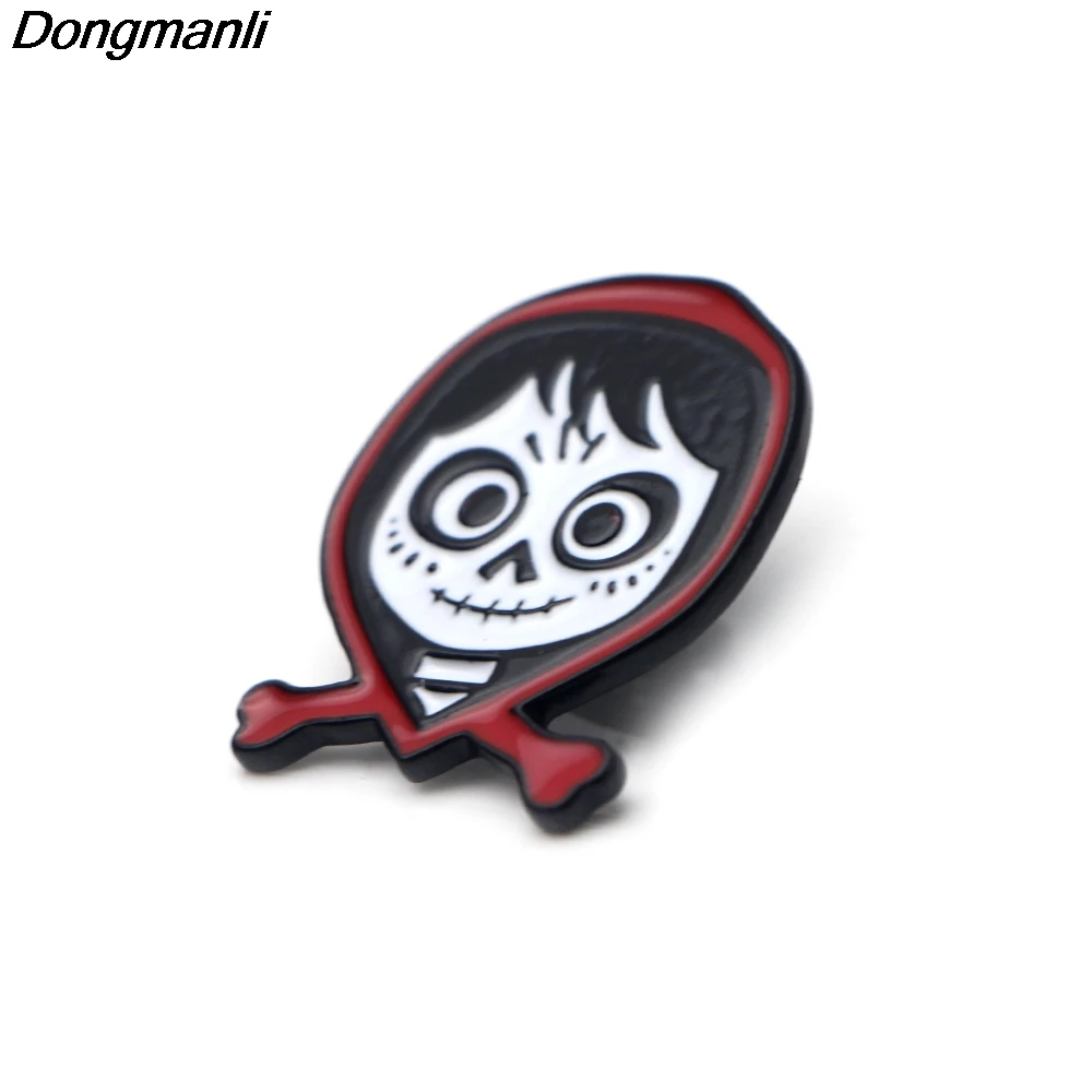 P2390 Dongmanli фильм ювелирные изделия coco дети булавка эмаль лацкан булавка мешочек для брошек симпатичный значок рождественские подарки