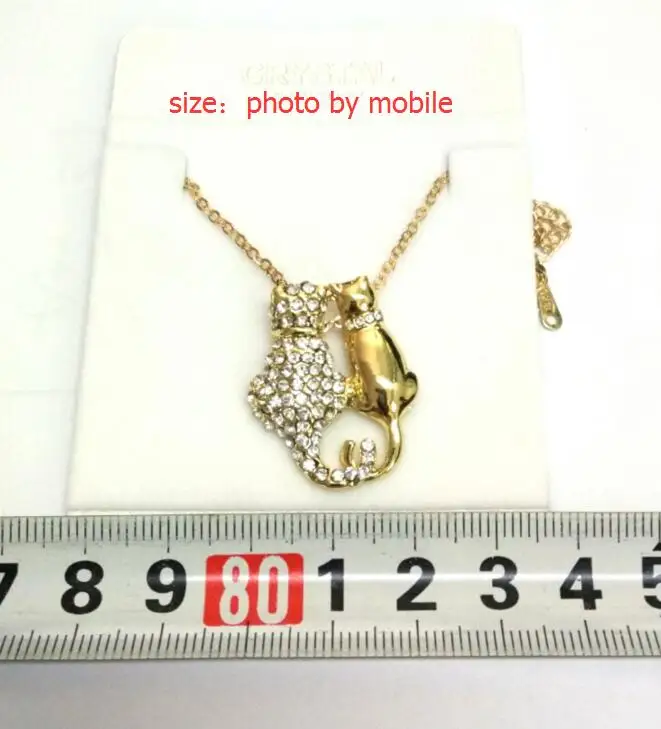 Ожерелье AAAA + стразы с подвеской в виде котят для влюбленных пар модные ювелирные