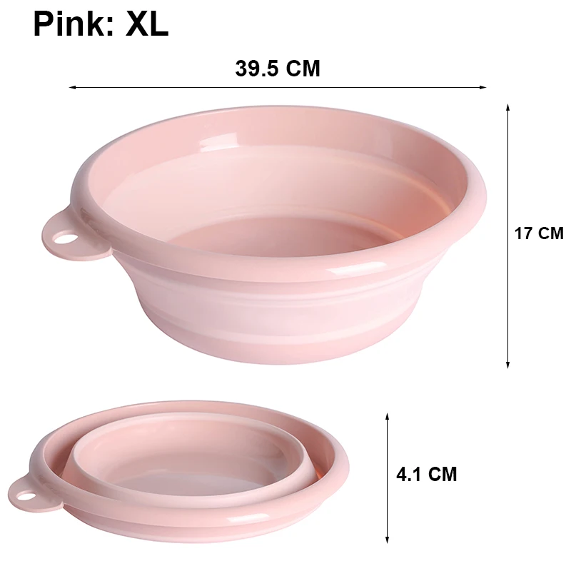 Pink XL Экологичное портативное складное ведро, складное ведро для бассейна, туристическое, для путешествий, для рыбалки, кемпинга, ведро для мойки автомобилей, 4 размера - Цвет: Pink XL