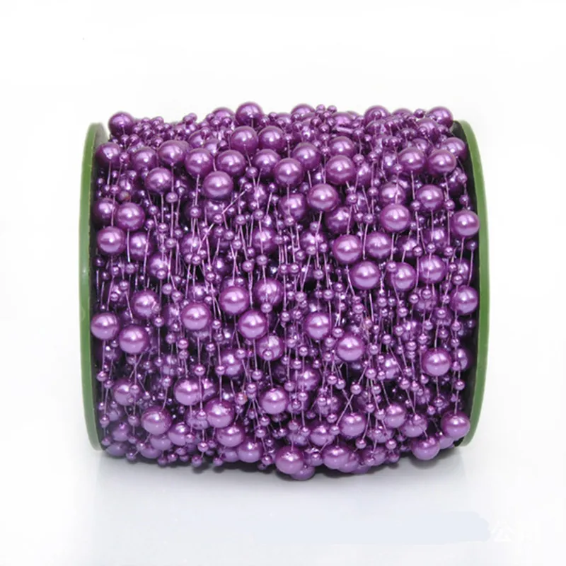 purple Горячая 8+ 3 мм леска искусственная цепочка с жемчужными бусинами гирлянда цветы DIY свадебная поставка украшений для вечеринок 5BB5600 - Цвет: purple