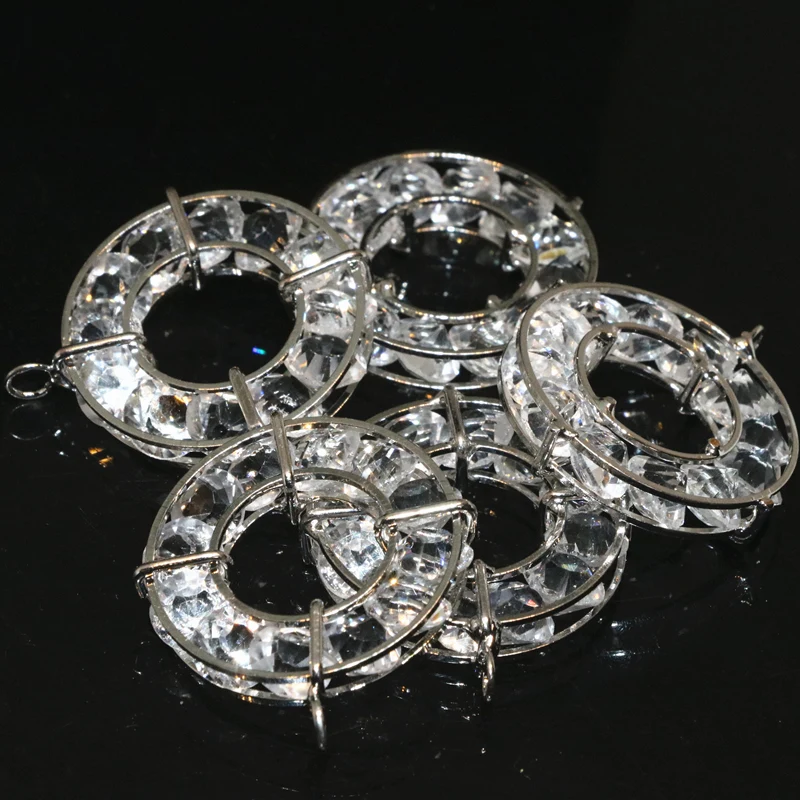 

Мода горный хрусталь бусины хрустальные подвески с серебряным покрытием Arc круг клетка 30 мм 50 мм DIY ювелирных 2/шт B891